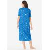 Dreams & Co. Plus Size Long Print Sleepshirt(Pool Blue Cosmic Dreams)