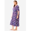 Dreams & Co. Plus Size Long Print Sleepshirt(Pool Blue Tropical)