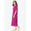 Dreams & Co. Plus Size Long Print Sleepshirt(Raspberry Sorbet Animal Tree)