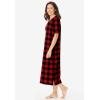 Dreams & Co. Plus Size Long Print Sleepshirt(Red Buffalo Plaid)