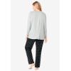 Dreams & Co. Plus Size Long Sleeve Knit PJ Set(Black Dot)