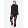 Dreams & Co. Plus Size Long Sleeve Knit PJ Set(Black Multi Heart)