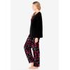 Dreams & Co. Plus Size Long Sleeve Knit PJ Set(Black Multi Heart)