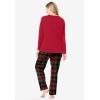 Dreams & Co. Plus Size Long Sleeve Knit PJ Set(Classic Red Plaid)