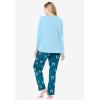 Dreams & Co. Plus Size Long Sleeve Knit PJ Set(Deep Teal Bows)