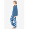 Dreams & Co. Plus Size Long Sleeve Knit PJ Set(Dusty Indigo Snow Bunny)