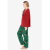 Dreams & Co. Plus Size Long Sleeve Knit PJ Set(Emerald Stocking)