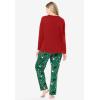 Dreams & Co. Plus Size Long Sleeve Knit PJ Set(Emerald Stocking)