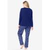 Dreams & Co. Plus Size Long Sleeve Knit PJ Set(Evening Blue Flowers)
