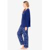 Dreams & Co. Plus Size Long Sleeve Knit PJ Set(Evening Blue Flowers)