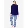 Dreams & Co. Plus Size Long Sleeve Knit PJ Set(Navy Bear Isle)