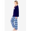 Dreams & Co. Plus Size Long Sleeve Knit PJ Set(Navy Bear Isle)