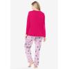 Dreams & Co. Plus Size Long Sleeve Knit PJ Set(Pink Burst Candy Cane)