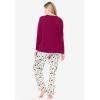 Dreams & Co. Plus Size Long Sleeve Knit PJ Set(Pomegranate Love)