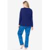 Dreams & Co. Plus Size Long Sleeve Knit PJ Set(Pool Blue Cosmic Dreams)