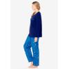 Dreams & Co. Plus Size Long Sleeve Knit PJ Set(Pool Blue Cosmic Dreams)