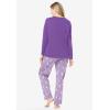 Dreams & Co. Plus Size Long Sleeve Knit PJ Set(Pretty Violet Snowman)