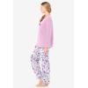 Dreams & Co. Plus Size Long Sleeve Knit PJ Set(Raspberry Sorbet Paris)