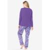 Dreams & Co. Plus Size Long Sleeve Knit PJ Set(Soft Iris Butterflies)