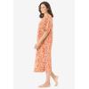 Dreams & Co. Plus Size Long Tagless Sleepshirt(Honey Peach Floral)
