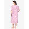 Dreams & Co. Plus Size Long Tagless Sleepshirt(Pink Leopard)