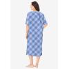 Dreams & Co. Plus Size Long Tagless Sleepshirt(Sky Blue Bias Plaid)