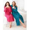 Dreams & Co. Plus Size Long Terry Robe(Pink Stripe)