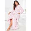 Dreams & Co. Plus Size Long Terry Robe(White)