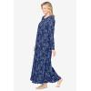 Dreams & Co. Plus Size Long-Sleeve Gown(Evening Blue Birds)