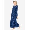 Dreams & Co. Plus Size Long-Sleeve Gown(Evening Blue Flowers)