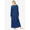 Dreams & Co. Plus Size Long-Sleeve Gown(Evening Blue Flowers)