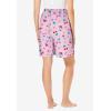 Dreams & Co. Plus Size Print Pajama Shorts(Pink Cherry)