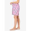 Dreams & Co. Plus Size Print Pajama Shorts(Pink Cherry)