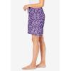 Dreams & Co. Plus Size Print Pajama Shorts(Plum Burst Daisy Butterfly)