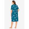 Dreams & Co. Plus Size Print Sleepshirt(Deep Teal Bows)