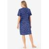 Dreams & Co. Plus Size Print Sleepshirt(Evening Blue Flowers)