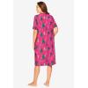 Dreams & Co. Plus Size Print Sleepshirt(Raspberry Sorbet Animal Tree)