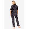 Dreams & Co. Plus Size Printed Henley PJ Set(Black Multi Floral)