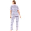 Dreams & Co. Plus Size Printed Henley PJ Set(Classic Leopard)