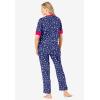 Dreams & Co. Plus Size Printed Henley PJ Set(Evening Blue Stars)