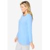 Dreams & Co. Plus Size Satin Trim Sleep Tee(French Blue)