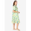 Dreams & Co. Plus Size Short Floral Print Cotton Gown(Banana Blossom)