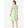 Dreams & Co. Plus Size Short Floral Print Cotton Gown(Banana Blossom)