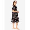 Dreams & Co. Plus Size Short Floral Print Cotton Gown(Black Roses)
