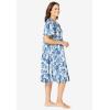 Dreams & Co. Plus Size Short Floral Print Cotton Gown(French Blue Garden)