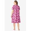 Dreams & Co. Plus Size Short Floral Print Cotton Gown(Strawberry Roses)