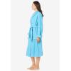 Dreams & Co. Plus Size Short Terry Robe(Paradise Blue)