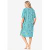 Dreams & Co. Plus Size Short-Sleeve Sleepshirt(Aqua Mint Dragonfly)
