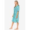 Dreams & Co. Plus Size Short-Sleeve Sleepshirt(Aqua Mint Dragonfly)