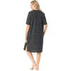 Dreams & Co. Plus Size Short-Sleeve Sleepshirt(Black Multi Dot)